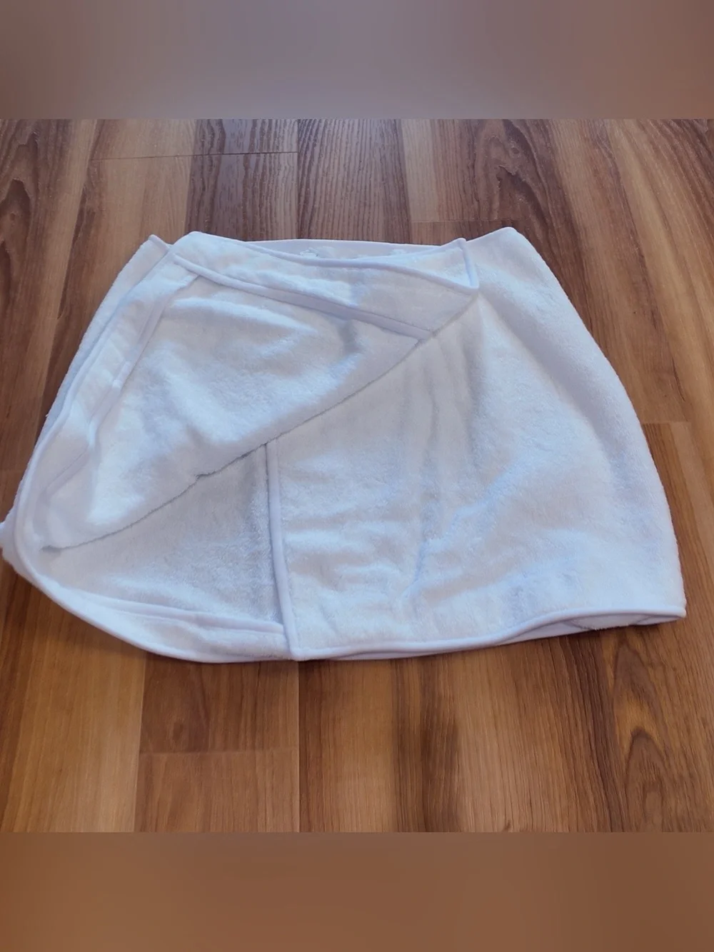 SKIMS Terry Cover Ups MINI WRAP SKIRT | Snow | M | NWT 🏷️